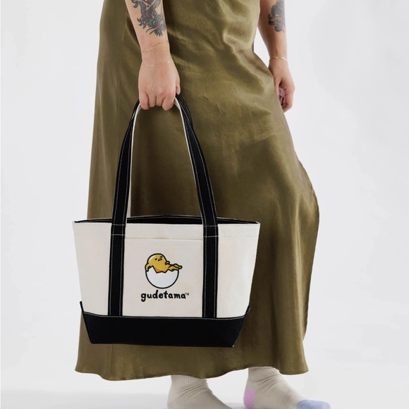 BAGGU Handbags - Baggu x Gudetama Small Heavyweight Canvas Tote Bag Embroidered Sanrio NWT NEW